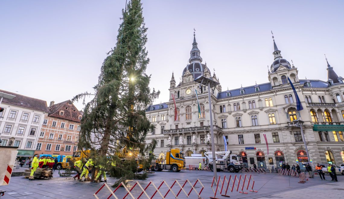 Christbaum: 29 Meter für die Stadt Graz